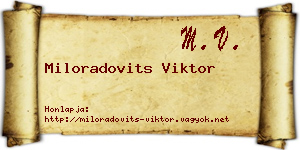 Miloradovits Viktor névjegykártya