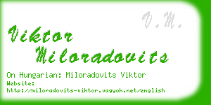 viktor miloradovits business card